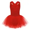 Bühnenkleidung Kinder Mädchen Ballettkleid Glitzer Pailletten Tanz Tutu Rock Gymnastik Trikot Ballerina Dancewear Kinder Kostüme durchführen