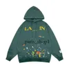 Lanvin Designer Luxury CP Classic Fashion Tide Loose And Versatile Splash-Ink Graffiti Printed Hooded Sweater For Men Women Lanvins Hoodie Zu2q stone 486