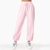 Actieve broek Mode Casual joggingbroek Losse hoge taille Rechte pijpen Dames Gym Yoga Fitness Broek met manchetten Ademend elastisch