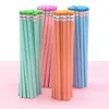 Autres fournitures de fête d'événement 20/50/100 crayons en bois de couleur personnalisés stylo de décoration scolaire personnalisé avec gomme cadeau de mariage faveurs fête de douche de bébé 19 cm 231202