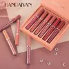 Crayons à lèvres 6pcs maquillage rouge à lèvres liquide velours mat brillant à lèvres rouge à lèvres nu femmes longue durée imperméable beauté cosmétique kit 231202