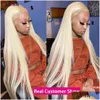 Synthetic Wigs 32 Inch 613 Blonde Bone Straight Lace Frontal Human Hair With Babyhair For Black Women Closure Wig Drop Delivery Produc Dhcgx