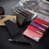 Card Holders Creative Business Case PU Leather Stainless Steel Box Cover Credit Men And Women Holder Metal Wallet