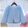 Пуховое пальто 2023, осенне-зимнее пальто с имитацией меха для девочек, детская одежда, утепленный теплый плюш в иностранном стиле 231202