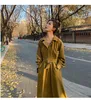 Casual Jurken Lente Herfst Kleding Vrouwen Vintage Elegante Effen Kleur Koreaanse Stijl Lange Mouw Jurk Dame Losse Shirt Met Riem Z002