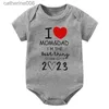 Ensembles de vêtements 2023 Meilleure chose bébé garçons filles barboteuse coton bébé onesie j'aime maman papa combinaison vêtements pour bébés nouveau-né bébé vêtementsl231202