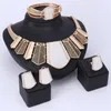 Guldpläterade kristallsmycken Set för kvinnliga pärlor krage halsband örhängen armband ringar set costum mode shell accessories228u