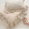 Sängkläder sätter koreansk kanin bomull Muslin baby crib sängkläder set barn sängkläder kit sängkläder täcke täcke kudde utan fyllmedel 231202