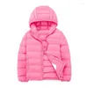 Manteau en duvet 2-14 ans automne hiver léger vestes à capuche pour enfants vêtements pour enfants garçons filles manteaux de canard coupe-vent portables