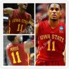 제임스는 대학 커스텀 아이오와 주 사이클론 에드 농구 유니폼 11 Monte Morris 50 Deandre Kane