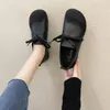 Zapatos de vestir Calzado de verano para mujer Negro para mujer 2023 Pisos planos Punta redonda Kawaii Lindo Blanco Chic y elegante Marca genuina Moda