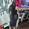 Robes sexy urbaines noires creux hors épaule inclinée bodinhcon maxi robe 2023 Femmes d'été