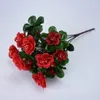 Dekorativa blommor konstgjorda siden rose rhododendron bukett falska blommor skytte rekvisita bröllop bord party vase heminredning