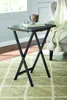 Camp Furniture Mainstays Black 5-Piece Folding TV Tray Table Set 19 X 15 26 Inch