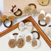 Nowe kolory kawy Bow Rabbit Elastic Hair Band for Women Girls Sweet Hair Tie