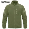 Men's Jackets TACVASEN Full Zip Up Tactical Green Fleece Jacket Thermal Warm Work Coats Mens Pockets Safari Jacket Hiking Outwear Windbreaker 231201