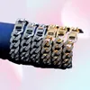 New Fashion Luxury 12mm Iced Out Cuban Link Chain Bracelet for Women Men Gold Silver Color Bling Rhinestone Bracelet JewelryEBXQc4457178