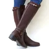 Boots y Heel Leather Long Booties Knee High for Ladies Winter Shoes Slouchy Women Wide Calf 231201