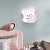 Applique murale en forme d'ours rose, luminaire décoratif d'intérieur, idéal pour une chambre d'enfant, LED, moderne, minimaliste, romantique, princesse, fille, chevet