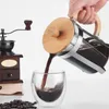 Kaffekrukor Franska Press Tea Maker Thicked Borosilicate Glass Kettle Teapot Rostfritt stål kafé 231201