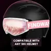 Lunettes de ski Findway pour adulte, lentille double couche, anti-buée, protection UV, conception OTG, sur casque, compatible pour le ski, le snowboard, 231202