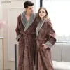 Indumenti da notte da uomo Uomo Inverno Extra lungo Caldo Accappatoio di flanella Plus Size Corallo Pile Accappatoio Donna Jacquard Vestaglia Amanti Casa PigiameriaL231202