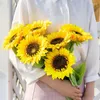 Decorative Flowers Sunflower Simulation Bouquet Ornament Dry Flower Fake Picnic Plastic Decoration Holding Pography Props