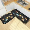 Mattor 2023 Fashion Simple Planet Print Waterproof Kitchen Mat Floor Mattan Hushåll Dörr Modern Heminredning 2 Set