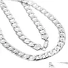 Kettingen Groothandel 12Mm Breedte 925 Sier Ketting 18 - 30 Lengte aanpassen Heren Hoge kwaliteit Curb Cubaanse schakelketting Mode Hip Hop Stijl F Dhaa6