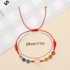 Strand Go2boho gewebtes Damenarmband mit gemischten Glasaugen und Mikroeinlagen „Love Red Rope“.