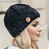 Beanie/Skull Caps New Knitted Hat Woolen Yarn Men's Women's Vintage Style Beanies Diamond Plaid Autumn Winter Woolen Hat Warm AccessoriesL231202