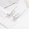 Stud Earrings Contracted Long Metal Tassel Drop Fashion Lovely Heart Temperament Women Jewelry Accessories