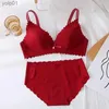 Bras Sets Underwear Set For Women Sexy Lace Large Underwear Set Push Up Bralette Section Breathable Fe Plus Size Lingerie Bra BriefsL231202