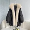 Women s Vests Winter Large Fur Collar White Duck Down Coat Women 2023 Loose Oversized Jacket Thick Warm Luxury Snow Windproof Parkas 231202