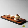 ティートレイシンプルな竹セット丸い長方形トレイ家庭用ポット繊細なキッチンストレージボードフルーツパンプレート