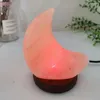 Nachtlichten USB Lichte maanvorm Kleur Verandering Verlichting Decoratieve LED Faux Crystal Salt Lamp met houten basis voor thuis