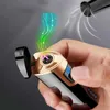 Laser Touch Sensing LED Power Display Electric Metal USB Lighter Outdoor Windproof Plasma Pulse Double Arc Ignition Tool