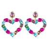 Charm Colorful Glass Hearts Pendant Dangle Earrings For Women Jewelry Fashion Ladys Daily Statement Accessories 231202