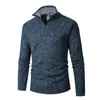 Pulls pour hommes Hommes Automne Hiver Chaud Tricoté Pull En Peluche Doublé 1/4 Zip Up Entonnoir Pull Pull Pull Mode