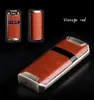 PRIMO Luxury Leather Touch Sensing Ignition Dual Arc USB Lighter Outdoor Metal Windproof Pulse Plasma Men's Gift