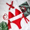 Kvinnors badkläder gul sexig bikinis 2023 Kvinnor Solid färg Kvinnlig baddräkt Swim Beachwear Baddräkt Brasiliansk bikini Set Pool Bather