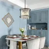 Chandeliers Light Fixture Semi Flush Mount Ceiling Lndustrial Farmhouse Chandelier Black Metal Crystal Pendant