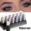 Eye Shadow Eyeshadow Pencil Set 12 Colors Waterproof Long Lasting Glitter Shimmer Eye Shadow Pen Highlighter Stick Eyes Makeup Tools 231201