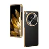 Luxe echt leer Vogue telefoonhoesje voor Oneplus Open Oppo Find N3 5G Duurzaam Stevig Slank Zakelijk Antislip Plating Litchi Grain Koeienhuid Vouw Shell Schokbestendig