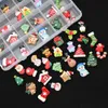 Decorações de Nail Art 200pcs com caixa Natal 3D Metal Nail Charms Box Santa Snowman Snowflake Garland Nail Studs 12x24cm Nail Art Decor Xmas Parts 231202