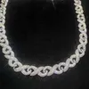 Full Iced Out Classic Box Clasp Moissanite Link Fine Hip Hop Men Jewelry Cuban Necklace Bling Diamond Chain