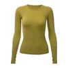 Lu-100 T-shirts de yoga pour femmes Vêtements pour femmes Haut de course respirant à haute élasticité Séchage rapide Sans couture À manches courtes Sport Gym Wear