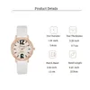 Wristwatches Rhinestone Decor Quartz Watch Casual Oval Pointer Analog With PU Leather Strap & 1pc Bracelet Gift For Mom/Girlfriend