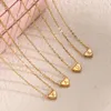 Dames minimalistische kleine liefde initiële ketting sieraden roestvrij staal 18k vergulde mini hartvorm brief hanger ketting