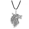 JF066 Viking mode stijl heidense hanger Noorse Hawk amulet Vos charme Wolf hoofd ketting voor men335w